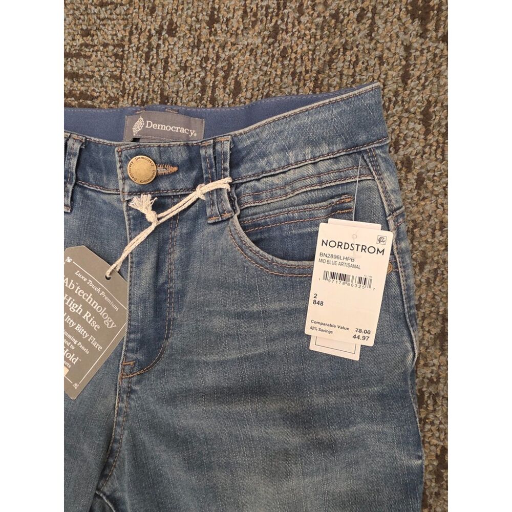 Democracy Ab Technology Jeans Womens Size 2 Low Rise Medium Wash Denim Pants - Picture 5 of 8